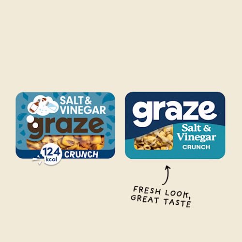 Graze - Vegan Savoury Healthy Snacks, High in Protein & Fibre - Packaging may vary - (Salt & Vinegar)