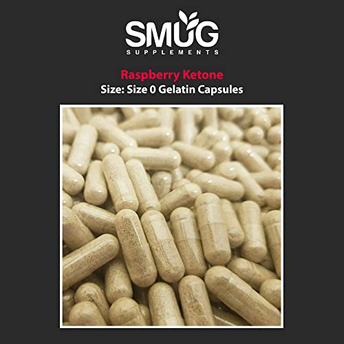 SMUG Supplements Raspberry Ketone - 60 Capsules - High Strength 2000mg Pills - Powerful Fruit Extract to Support Fat Burning and Effective Weight Loss - Made in Britain