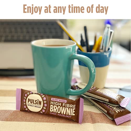 Pulsin - Peanut Choc Chip High Fibre Brownie - 18 x 35g - 5.8g Fibre, 4.7g Protein, 154 Kcals Per Serving - Gluten Free, Palm Oil Free & Dairy Free Bars
