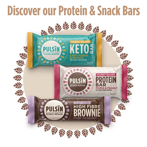Pulsin - Peanut Choc Chip High Fibre Brownie - 18 x 35g - 5.8g Fibre, 4.7g Protein, 154 Kcals Per Serving - Gluten Free, Palm Oil Free & Dairy Free Bars