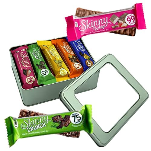 Skinny Bars Whip and Crunch x 15 - Mixed Flavoured Hamper - Low-Calorie Snack Under 100 Calories
