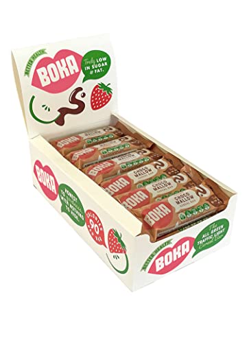 Boka Food Chewy Choco Mallow Cereal Bars 24 x 30g Bars, Low Calorie Healthy Snack, Vegan Cereal Bars, Low Sugar, Low Fat & High Fibre Breakfast Bars - Great for Kids & Adults
