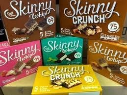 Skinny Bars Whip and Crunch x 15 - Mixed Flavoured Hamper - Low-Calorie Snack Under 100 Calories