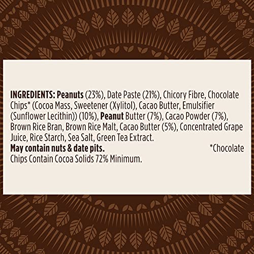 Pulsin - Peanut Choc Chip High Fibre Brownie - 18 x 35g - 5.8g Fibre, 4.7g Protein, 154 Kcals Per Serving - Gluten Free, Palm Oil Free & Dairy Free Bars