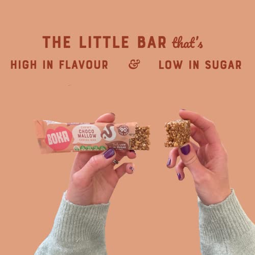 Boka Food Chewy Choco Mallow Cereal Bars 24 x 30g Bars, Low Calorie Healthy Snack, Vegan Cereal Bars, Low Sugar, Low Fat & High Fibre Breakfast Bars - Great for Kids & Adults