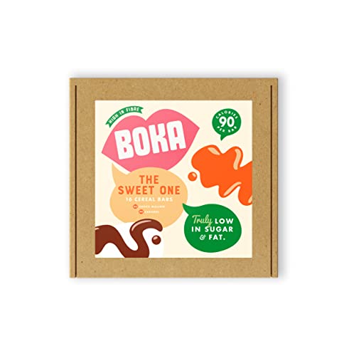 Boka Food - The Sweet One Mixed Flavour Pack of Cereal Bars | Pack of 16 x 30g Bars | Low in Sugar, Salt & Fats | High in Fibre | Vegan | Gluten Free| Breakfast Treat or Lunch Snack… (The Sweet One)