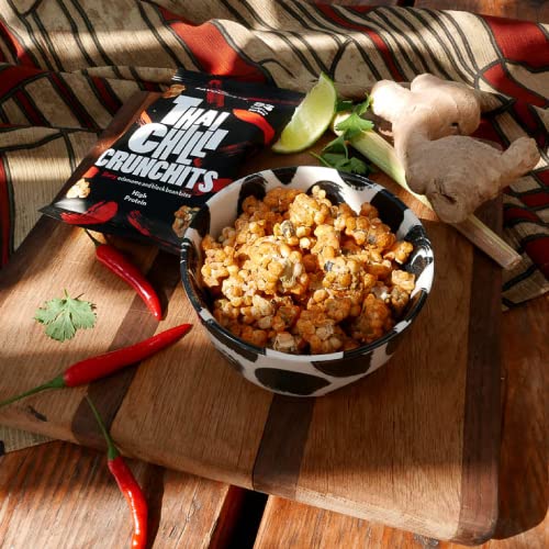 The Savourists Savoury Healthy Snacks | Low Calorie | High Protein | Plant-Based | Vegan | High Fibre | Crispy Snacks | Thai Chilli flavour (12x25g)