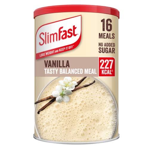 SlimFast Balanced Meal Shake, Healthy Shake for Balanced Diet Plan with Vitamins and Minerals, High in Fibre, Meal Replacement, Vanilla Flavour, 16 Servings, 584 g