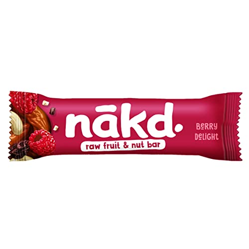 Nakd Berry Delight Natural Fruit & Nut Bars - Vegan - Healthy Snack - Gluten Free - 35g x 18 bars