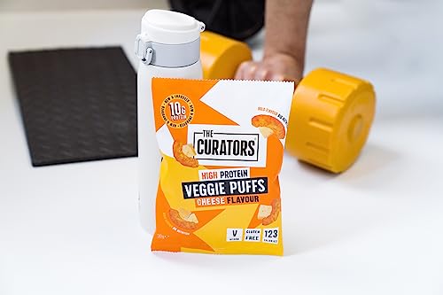 THE CURATORS High Protein Veggie Cheese Puffs, Multipack Crisps, 30g (20 Packs), 10g Plant Protein, Vegan, Gluten Free
