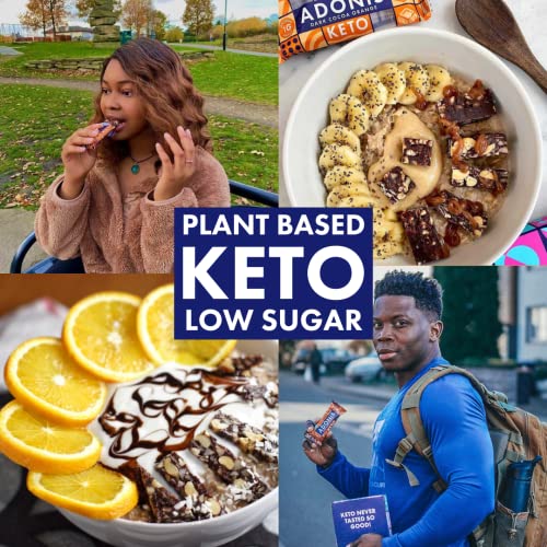 Adonis Chocolate Orange Keto Bars (16 x 35g) | Vegan & Keto-Friendly | 100% Natural Keto Snacks | Gluten Free, Sugar Free, Palm Oil Free | Low Sugar, Low Calorie, Low Carb | Ideal for a Keto Diet
