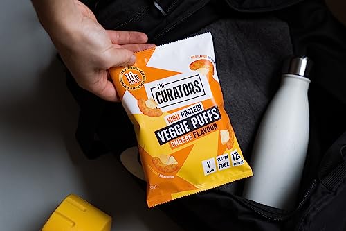 THE CURATORS High Protein Veggie Cheese Puffs, Multipack Crisps, 30g (20 Packs), 10g Plant Protein, Vegan, Gluten Free