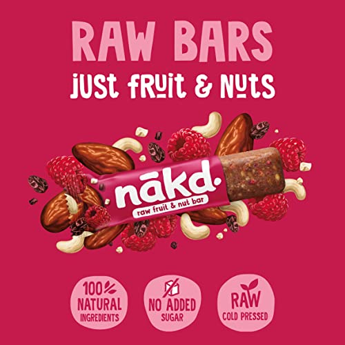Nakd Berry Delight Natural Fruit & Nut Bars - Vegan - Healthy Snack - Gluten Free - 35g x 18 bars