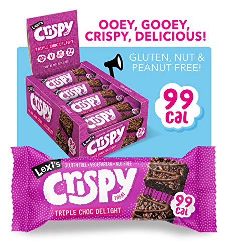 Lexi’s® 99 Calorie Chocolate Crispy Treat Bars | Less than 100 Calories! | Gluten Free, Low Fat, Healthy Diet Snacks | Vegetarian | Nut Free | Deliciously Chocolatey, Triple Chocolate x12