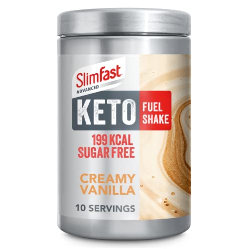 SlimFast Advanced Keto Fuel Shake for Keto Lifestyle, Creamy Vanilla Flavour, 10 Servings, 320g