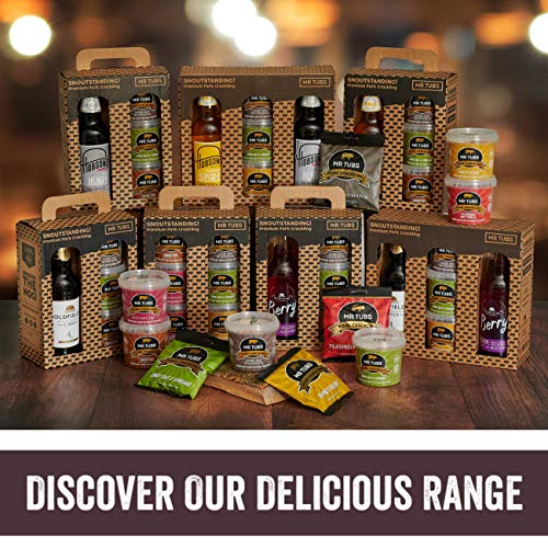 Mr Tubs Pork Crackling (6 Tub Pack) - Mixed Flavours of Premium, Double Hand Cooked, Crackling - Ideal Gluten Free, Low Carb, Keto & Paleo Friendly Meat Rind Pork Scratchings Snack (6 x 55g Tubs)