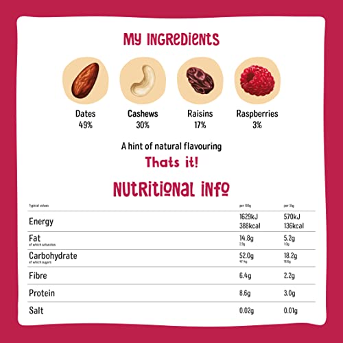 Nakd Berry Delight Natural Fruit & Nut Bars - Vegan - Healthy Snack - Gluten Free - 35g x 18 bars