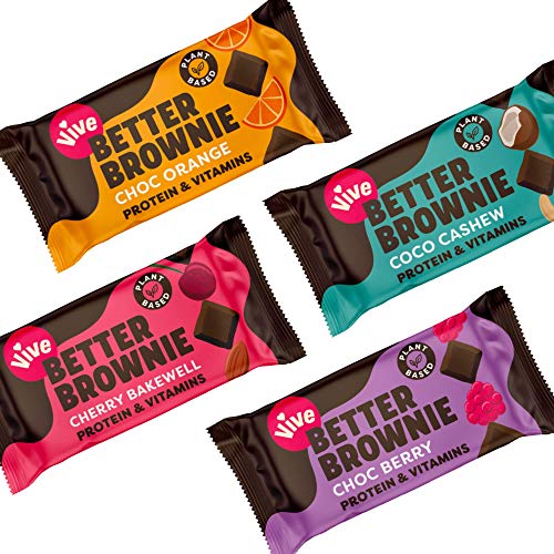 Vive Better Brownie - Immunity Vitamins, Low Calorie Chocolate Treat, Healthy Vegan Snacks with Protein