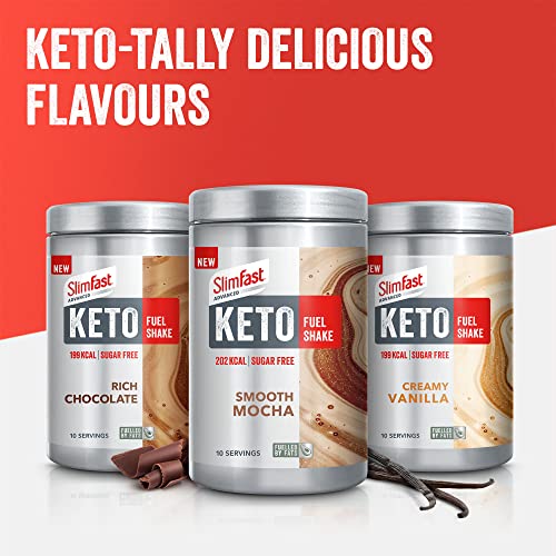 SlimFast Advanced Keto Fuel Shake for Keto Lifestyle, Creamy Vanilla Flavour, 10 Servings, 320g