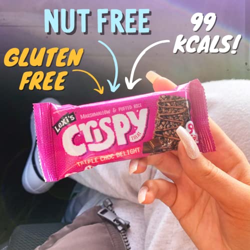 Lexi’s® 99 Calorie Chocolate Crispy Treat Bars | Less than 100 Calories! | Gluten Free, Low Fat, Healthy Diet Snacks | Vegetarian | Nut Free | Deliciously Chocolatey, Triple Chocolate x12