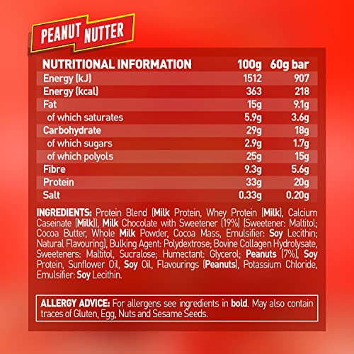 Grenade High Protein, Low Sugar Bar - Peanut Nutter, 12 x 60 g