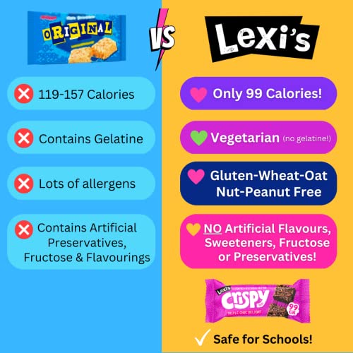 Lexi’s® 99 Calorie Chocolate Crispy Treat Bars | Less than 100 Calories! | Gluten Free, Low Fat, Healthy Diet Snacks | Vegetarian | Nut Free | Deliciously Chocolatey, Triple Chocolate x12