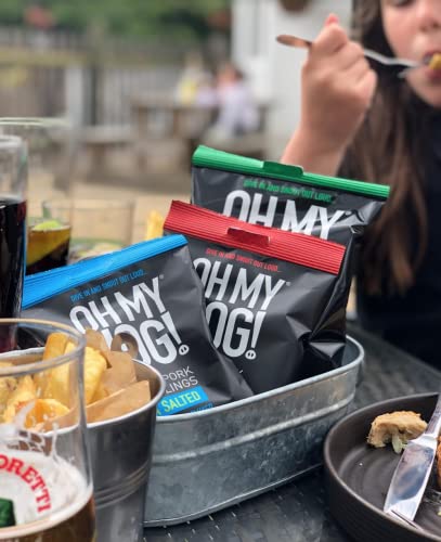 OH MY HOG!® Pork Crunch Maple Bacon Flavour, 12 x **30g** Packs Per Box, High Protein, Low Carb, Keto-Friendly, Gluten-Free, Crispy, Savoury Snack, Party Snack