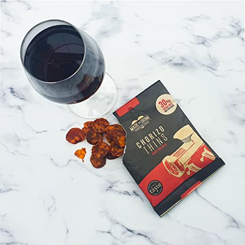 Made For Drink Chorizo Thins - Premium Bar Snacks, Made For Rioja, Keto Friendly, Great Taste Award Winner, Keto Friendly, Free From 14 Major Allergens, We Are 100% Carbon Neutral - 6 x 30g Gift Set