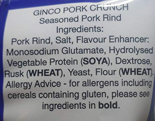 Ginco salted pork crunch, 12 x 25g Packs of Deliciously Seasoned Crispy Pork Puffs, High Protein Low Carb pub snacks, keto friendly snacks