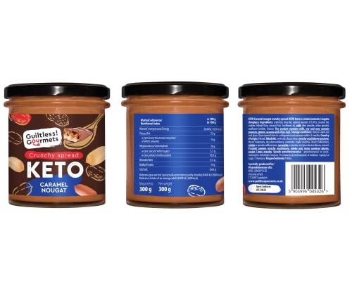 Guiltless Gourmets 2 Pack Bananas + Caramel Nougat Keto Crunchie Spread 2 x 300g Low Carb & Keto Friendly, Keto Food, Keto Snacks, Healthy Snacks