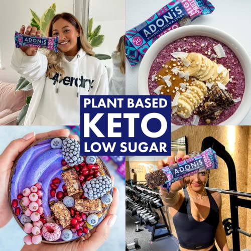 Adonis Hazelnut Crunch & Cocoa High Protein Keto Bars (16x45g) | Vegan & Keto-Friendly | 100% Natural Keto Snacks | Sugar Free, Palm Oil Free, Dairy Free | Low Sugar & Low Carb | Ideal for a Keto Diet
