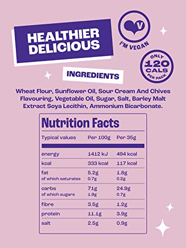 Olly's Pretzel Thins, Sour Cream, 35g (Pack of 10), Handy Snack Pouches, Healthy Plant-Based Vegan Snacks for Dipping, Low Calorie Snacks, Low Fat, Source of Fibre, No Preservatives