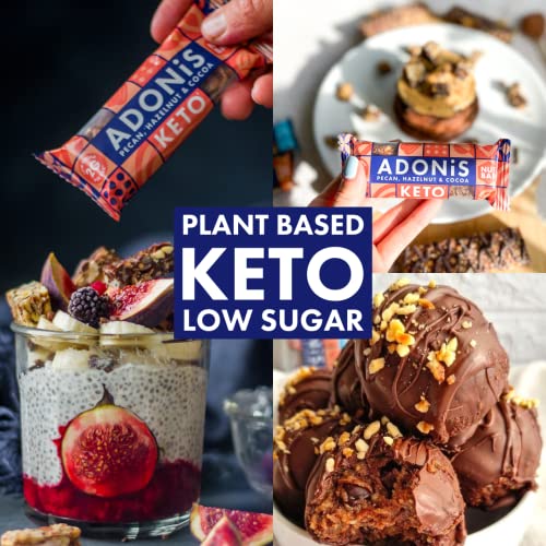 Adonis Pecan, Hazelnut & Cocoa Keto Bars (16x35g) | Vegan/Keto-Friendly | 100% Natural Keto Snacks | Gluten Free/Sugar Free/Palm Oil Free | Low Sugar, Low Calorie & Low Carb | Ideal for a Keto Diet