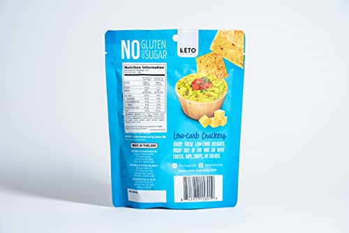 Keto Crackers (Sea Salt), Low carb Crackers, Keto Snacks, Low carb Snack. No Added Sugar, high Fibre & Gluten Free (3 x 64g Packs). Almond Flour Crackers, Keto Snacks no Carbs no Sugar, Paleo