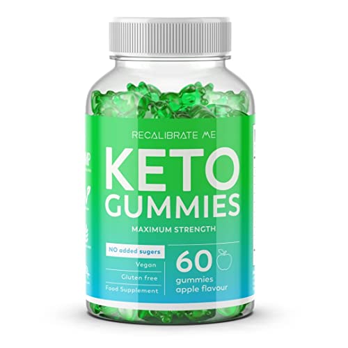 Recalibrate Me Keto Gummies Weight Loss Support - Healthy Keto Snacks Apple Flavour 60 Gummies - Low Calorie Snacks - No Added Sugars - Vegan and Gluten Free