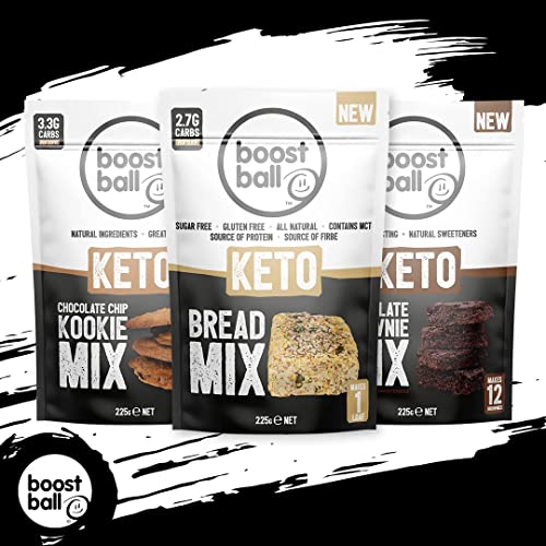 Boostballs Keto Brownie Mix, Low Carb, Vegan Chocolate Brownie, Gluten Free, Low Sugar and High Fibre Brownie Mix, 225g