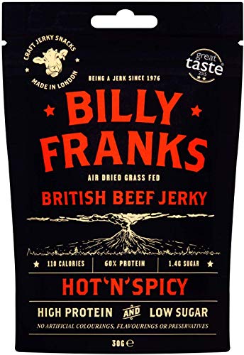 Billy Franks Gluten Free Beef Jerky - High Protein - Healthy Keto Snack - Biltong - Variety Pack - 12 Packs x 30g