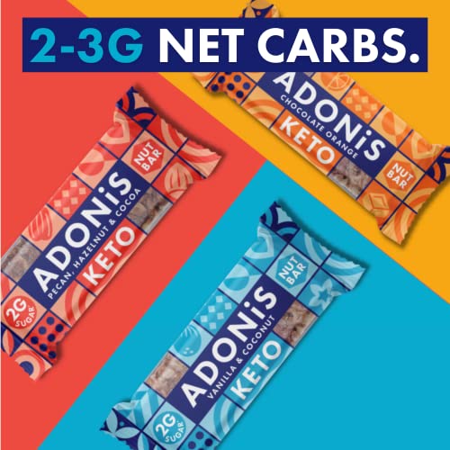 Adonis Mixed Nut Box Keto Bars (16 x 35g) | Vegan & Keto-Friendly | 100% Natural Keto Snacks | Gluten Free, Sugar Free, Palm Oil Free | Low Sugar, Low Calorie & Low Carb | Ideal for a Keto Diet
