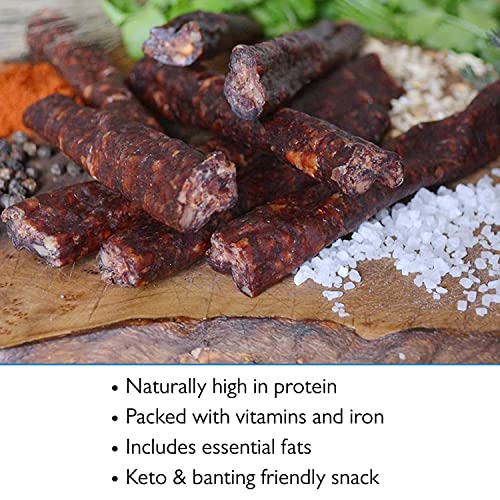 The Biltong Man | Tasty Traditional Droëwors Sticks | High Protein Beef Snack | Keto-friendly South African Dried Beef Sausage, 1 Kilogram (2 x 500 Gram Packs)