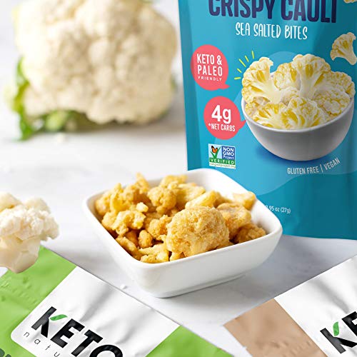 Crispy Cauli Bites - Garlic & Herb - Low Carb, Cauliflower Crisps, Healthy Snacks, Vegetable Crisps, Gluten Free, Vegan, Keto Snacks (3 x 27g Packs)…