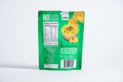 Keto Crackers (Rosemary & Garlic) Low carb Crackers, Keto Snacks, Low carb Snack. No Added Sugar, high Fibre & Gluten Free (3 x 64g Packs). Almond Flour Crackers, Keto Snacks no Carbs no Sugar, Paleo