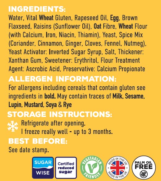 SRSLY Low Carb Hot Cross Buns | 2 Packs | 8 Buns | Freshly Baked | Keto Breakfast Snack | 4.7g Carbs Per Bun | High Protein | High Fibre | Certified by Sugarwise | Guilt Free Keto Bread