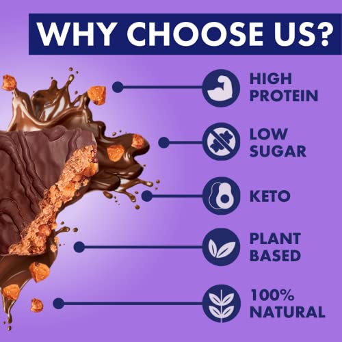 ADONiS Double Chocolate Crisp Keto High Protein Bars (16x45g) | Vegan and Keto-Friendly | Natural Keto Snacks | Sugar Free | Low Sugar, Low Carb Snack, Low Calorie | Ideal for a Ketogenic Diet