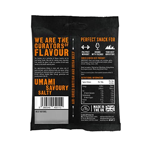 THE CURATORS Original Beef Biltong 26g (12 Packs) High Protein Low Carb Keto Gluten Free Savoury Snack