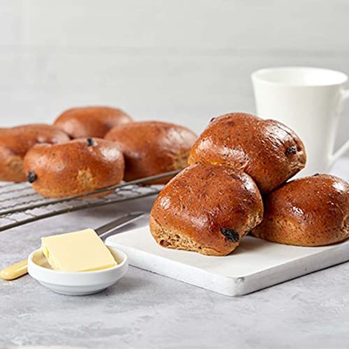 SRSLY Low Carb Hot Cross Buns | 2 Packs | 8 Buns | Freshly Baked | Keto Breakfast Snack | 4.7g Carbs Per Bun | High Protein | High Fibre | Certified by Sugarwise | Guilt Free Keto Bread