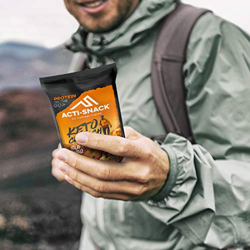 ACTI-SNACK Buffalo BBQ Keto Crunch 12 x 40g | Sports Nutrition Snacks, Protein on The Go - Buffalo BBQ Almonds, Cashews & Pumpkin Seed Mix, Keto Certified, High Protein Snack