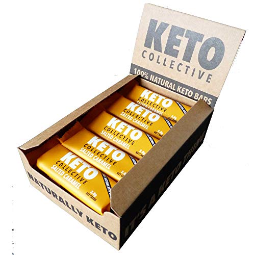 Keto Collective Keto Bars - NEW RECIPE - 15x40g I 3g Net Carbs I Low Carb Snacks I High Fibre I Natural Ingredients I Source of Protein I Keto Snacks I Gluten Free I Vegan (Salted Caramel)
