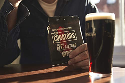 THE CURATORS Original Beef Biltong 26g (12 Packs) High Protein Low Carb Keto Gluten Free Savoury Snack