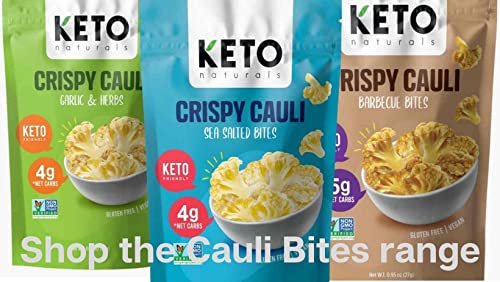 Crispy Cauli Bites - Garlic & Herb - Low Carb, Cauliflower Crisps, Healthy Snacks, Vegetable Crisps, Gluten Free, Vegan, Keto Snacks (3 x 27g Packs)…