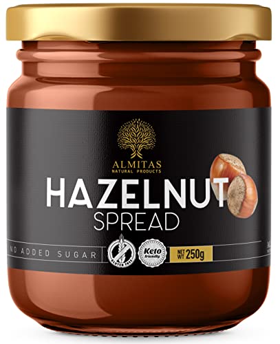 Keto & Vegan Hazelnut Chocolate Spread (250g) with Coconut Oil, Stevia and Erythritol, Keto Snack with 1.1g Net Carb